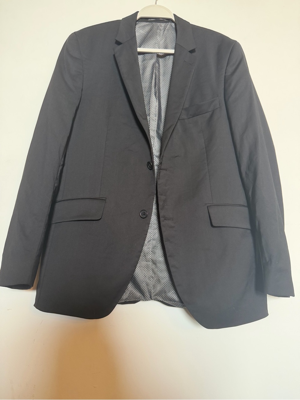 Men's Black Two-Button Sport Coat Blazer